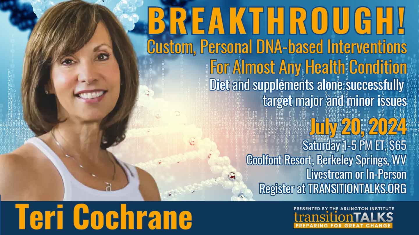 Come hear Teri Cochrane describe and demonstrate this extraordinary harbinger of the future that empowers individuals and clearly demonstrates that you have the capability to effectively address almost anything.