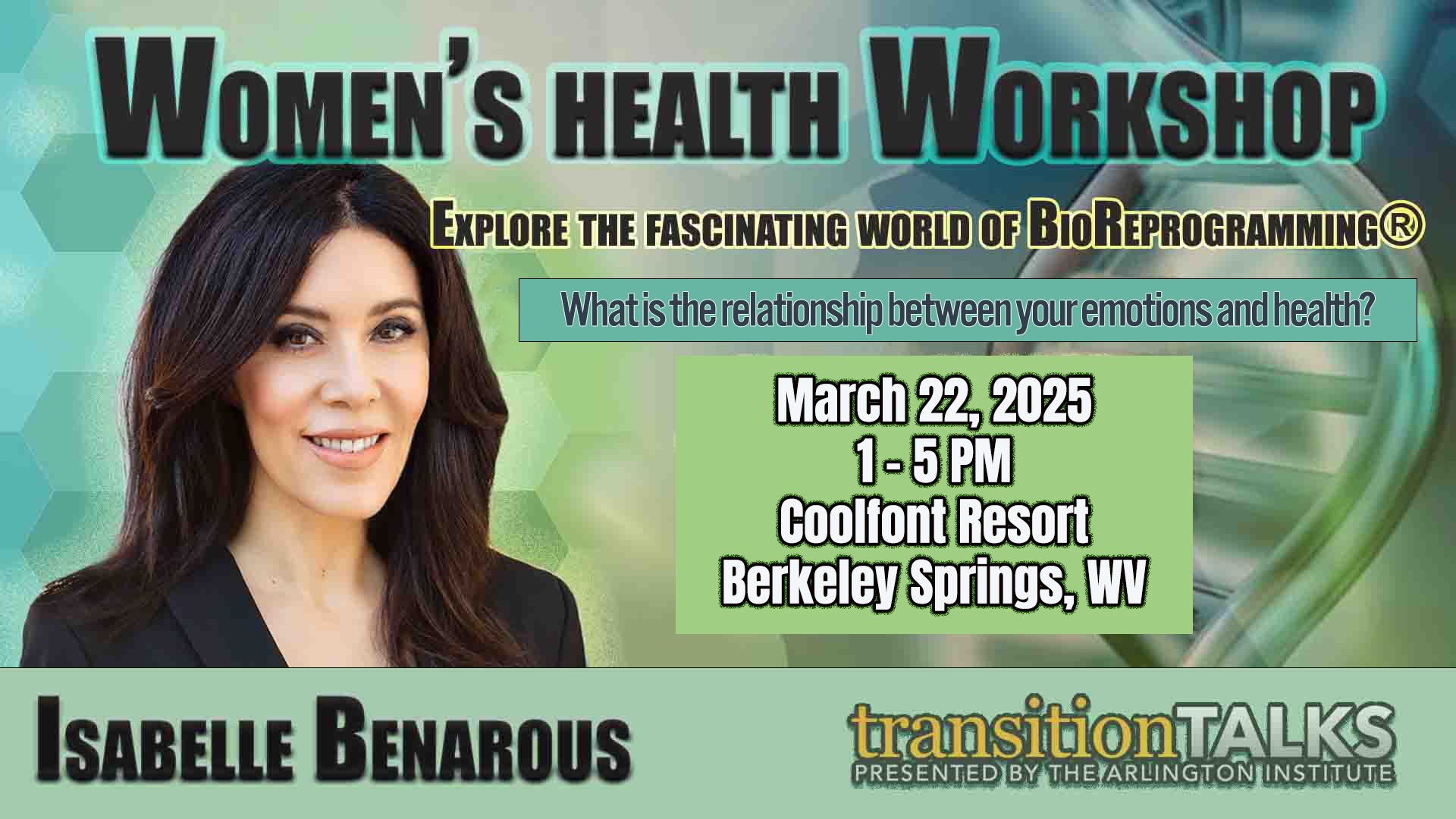 Isabelle Benarous TransitionTalks event at The Arlington Institute, Berkeley Springs, WV